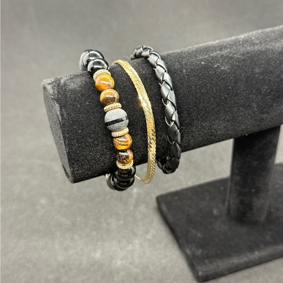 Guess Black and Gold Bracelet Trio - Picture 1 of 7